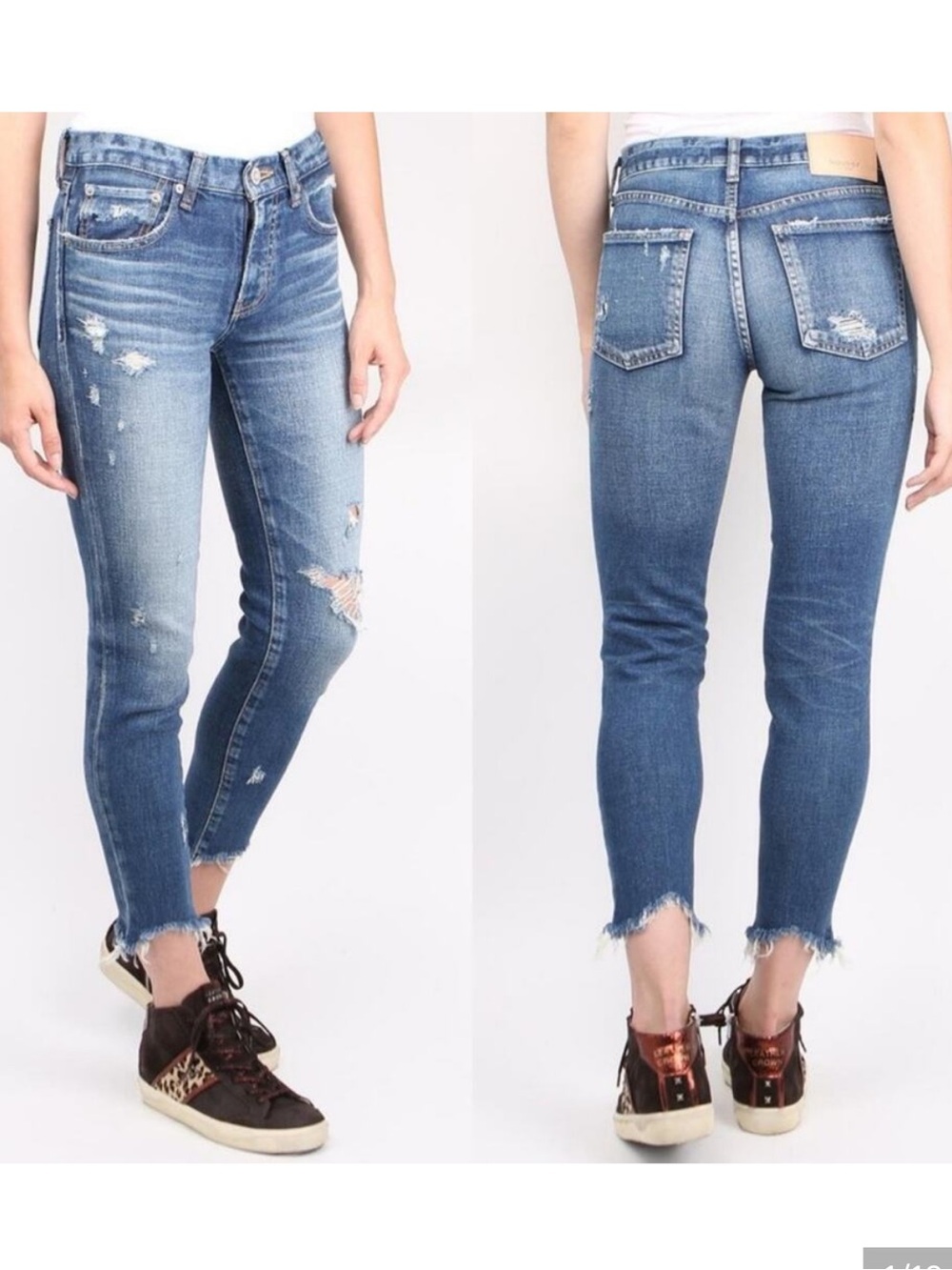 Moussy Vintage Glendale Blue Distressed Jeans Ankle 31